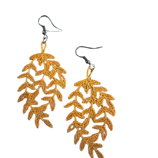 Whispering Willow Earrings- Honey Ember